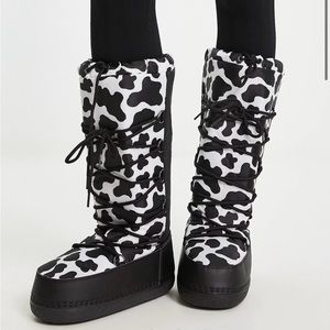 Truffle Collection Cow Print Moon Boot ASOS NWT